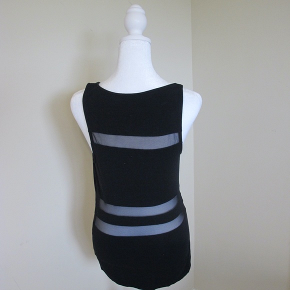 Women's Express Sleeveless Mesh Shirt Chic Date night Top Size : M Black EUC - Picture 3 of 7